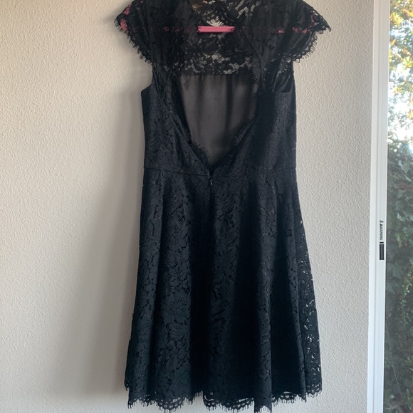 Kate Spade Rose Lace Mini Dress Black Size 8 - Picture 8 of 16